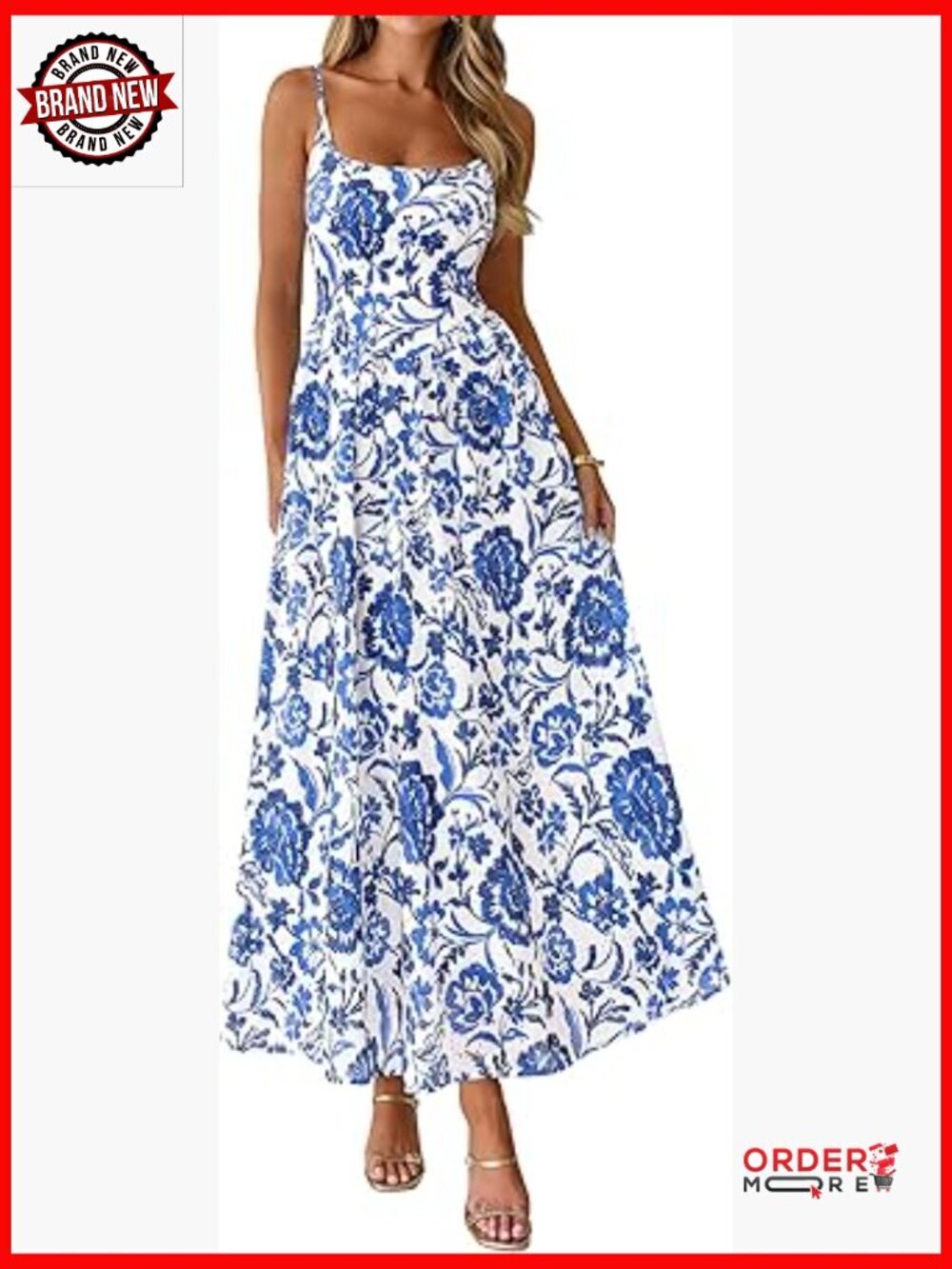 Boho Maxi Dress Eyelet Floral Long Flowy Sundress
